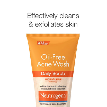 Revitalize Your Skin with Neutrogena Oil-Free Daily Acne Face Scrub - 4.2 Oz of Clearer, Smoother Skin