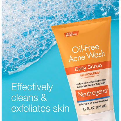 Revitalize Your Skin with Neutrogena Oil-Free Daily Acne Face Scrub - 4.2 Oz of Clearer, Smoother Skin
