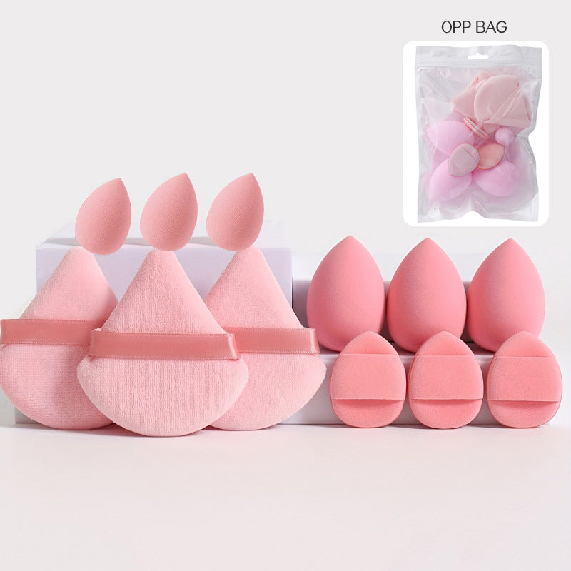 Soft Angled Makeup Sponge and Powder Puff Set