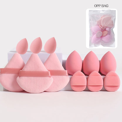 Soft Angled Makeup Sponge and Powder Puff Set