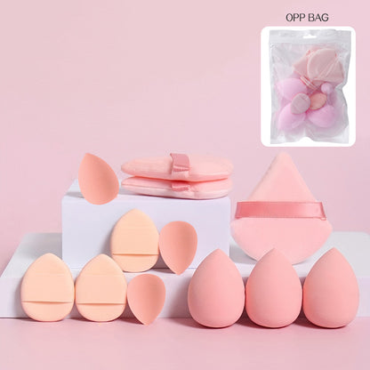 Soft Angled Makeup Sponge and Powder Puff Set