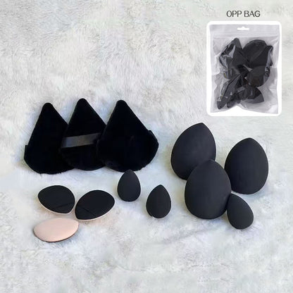 Soft Angled Makeup Sponge and Powder Puff Set